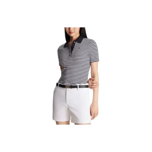 Tommy Hilfiger Polo Shirts Women's Black/White Stripes