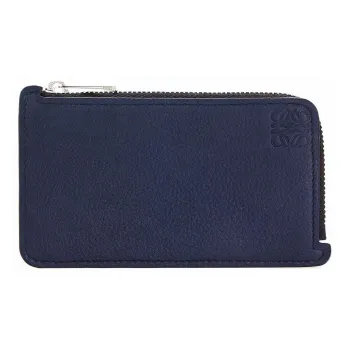 LOEWE Anagram Grained Calfskin Coin Card Holder Men's Blue