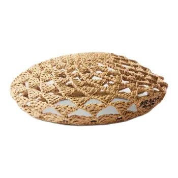 PRADA Woven Raffia Beret