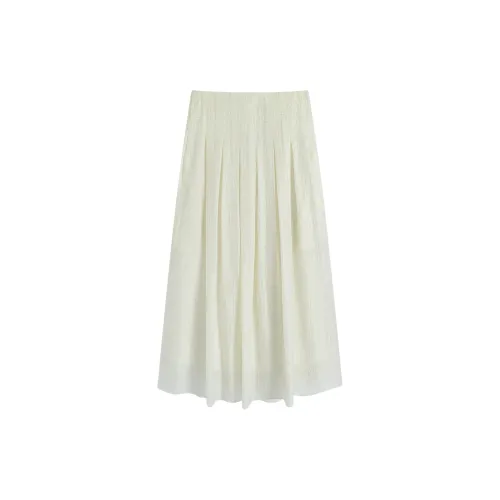 Famanxuan Casual Long Skirts Women's Misty White Camellia