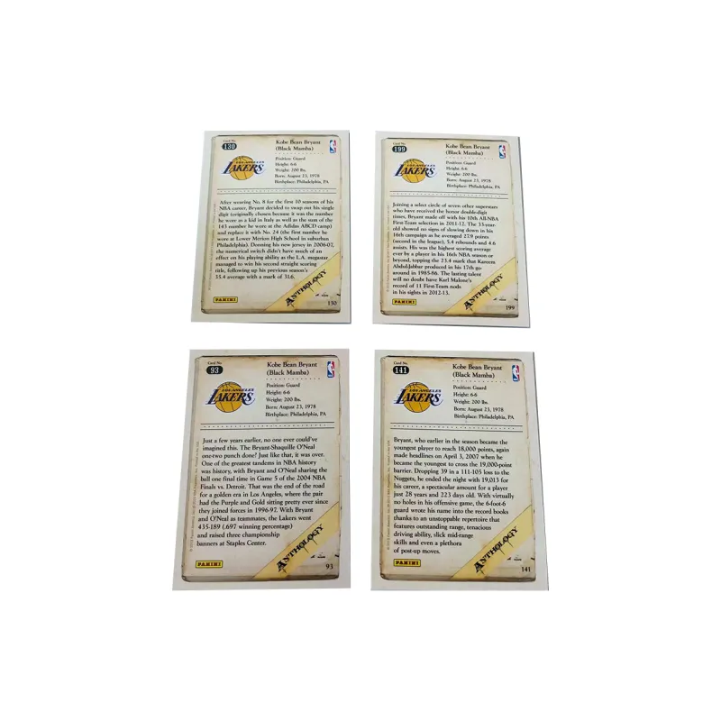 PANINI Kobe Bryant 2012 Lakers Player Card Card Product Access Sports Cards 4 Pcs-1