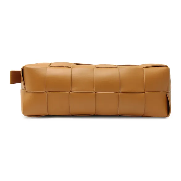 Bottega Veneta Brick Casstte Leather Waffle Bag, Shoulder Bag, Handbag Women's Camel-6