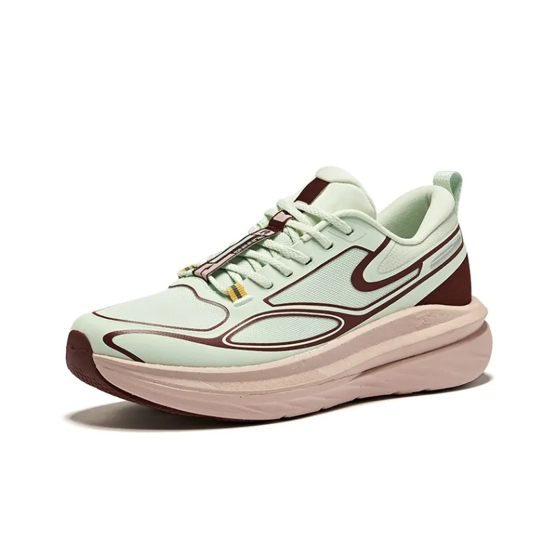 Erke Cushioning Wear-Resistant Low-Top Running Shoes Men's Light Pea Green Sweet Grape-2