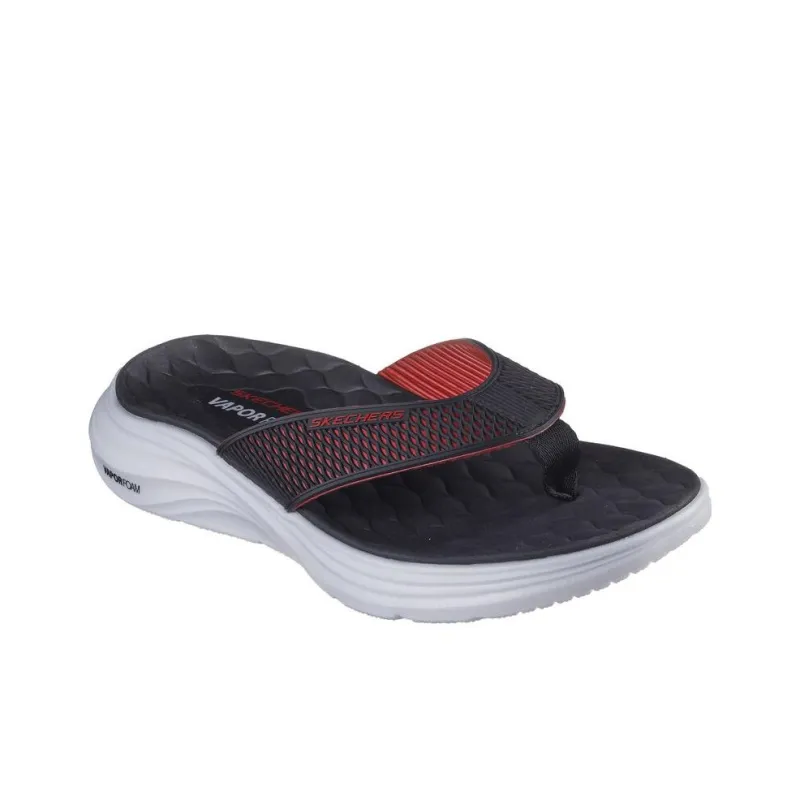 Skechers Vapor Foam Abrasion-Resistant Slip-Resistant Flip Flops Men's Black Red-2