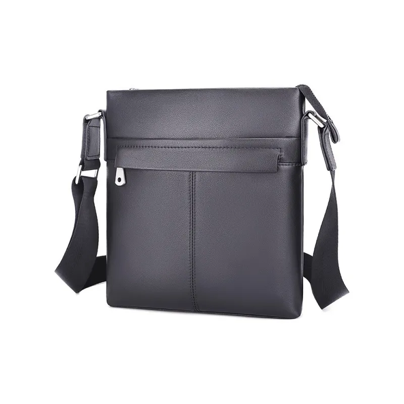DOSRFINI Top Grain Cow Leather Genuine Leather Shoulder Bag Regular Men's Black-1