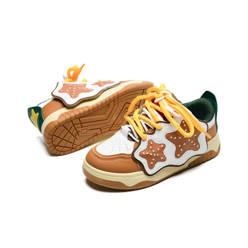 OAOQ Wear resistant And Lightweight Low Top Casual Shoes Women's French Fries And Hamburger-3