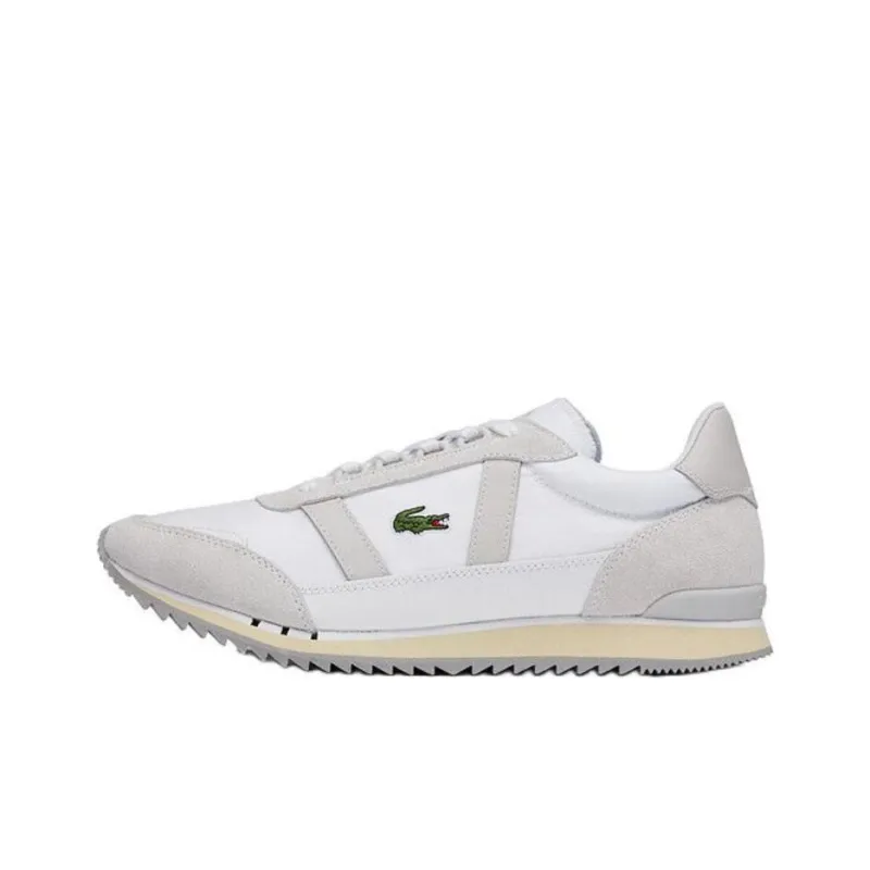 LACOSTE Anti Slip Wear Resistant Low Top Casual Shoes Men's Ecru-0