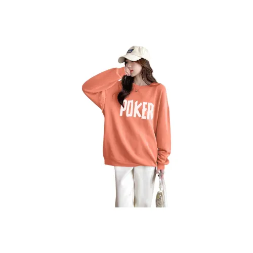 Tonlion Sweatshirts Women's Orange Pink