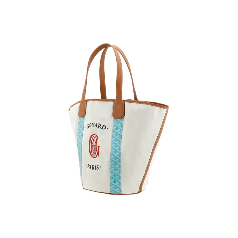 GOYARD Belharra Cotton Cow Leather Tote One Shoulder Handbag Women's Turquoise-3