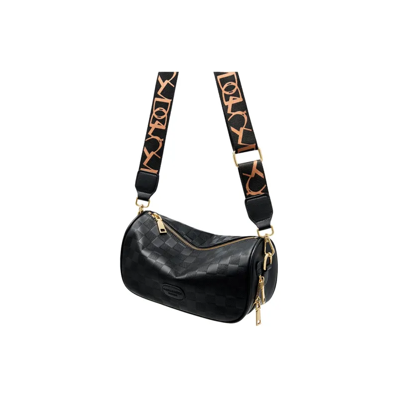 Carnival Keep Cow Leather Pillow Bag Shoulder Bag Crossbody Bag Regular Women's Black/Ecru-3