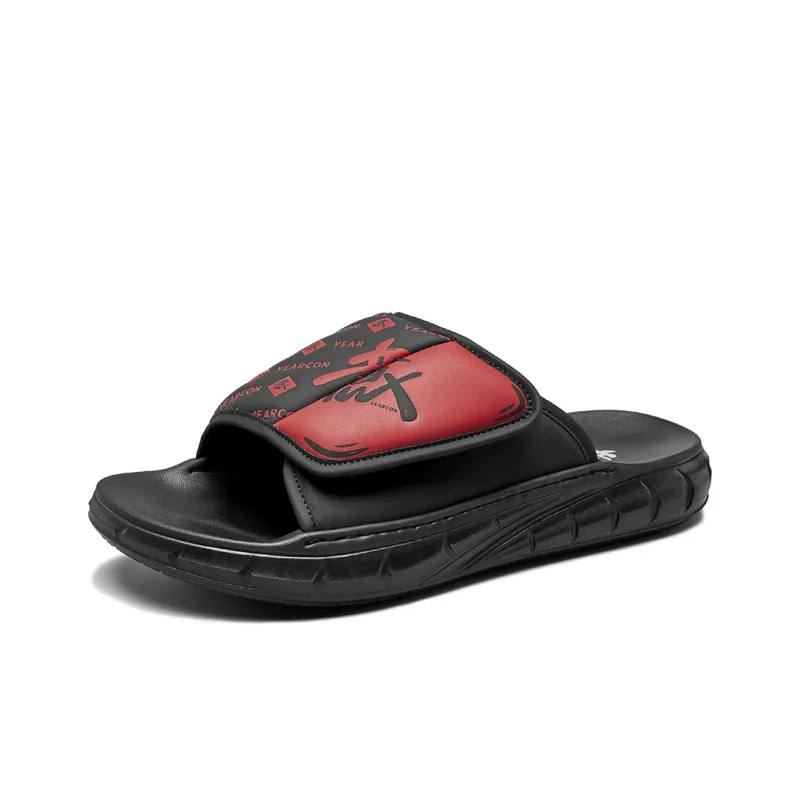 YEARCON Slide Slippers Men Black/Gray, Khaki/Black, Black/Apricot, Black/Green-1