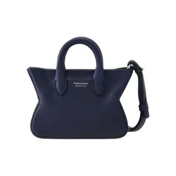 FERRAGAMO Calfskin Tote Charm Bag Merchandise Mini Men's Midnight Blue