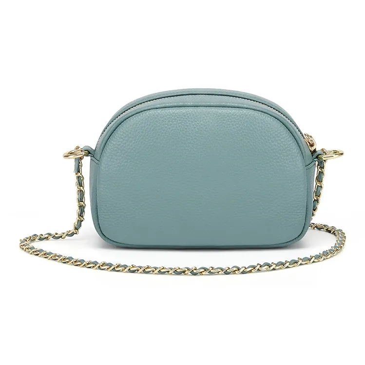 CinvaiKrose Cow Leather With Super Fine Shoulder Bag Women's Black/Aqua Blue-10