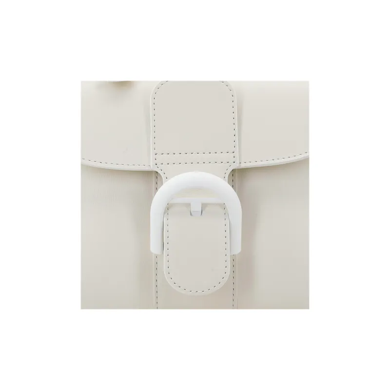 Delvau Cow Leather Shoulder Bag, Crossbody Bag, Handbag Mini Women's White-8