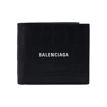 Balenciaga Leather Wallet Men's Black