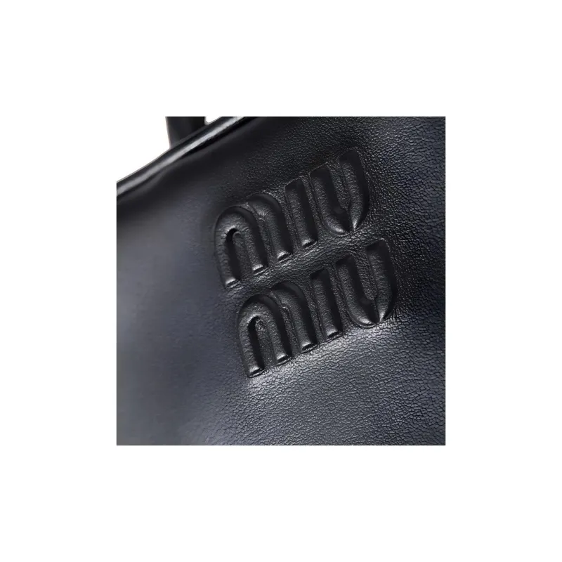 MIU MIU Leather Handbag, Shoulder Bag, Crossbody Bag Mini Women's Black-4