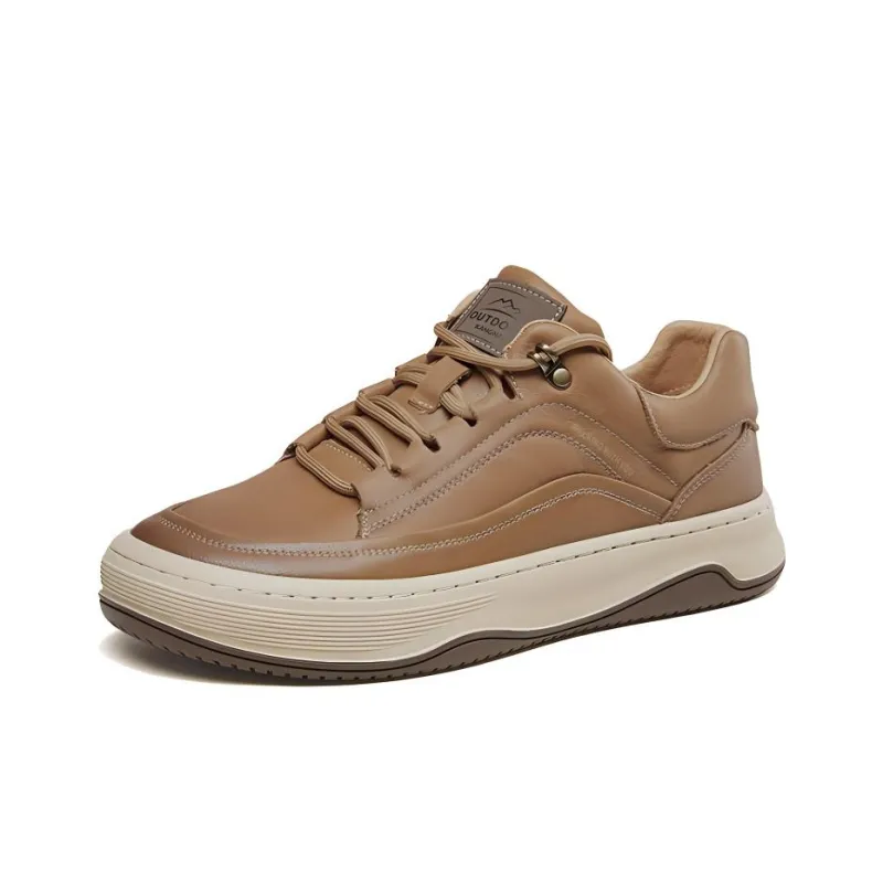 KANGNAI Skateboard Shoes Men Low Top Black/Earth Yellow-3