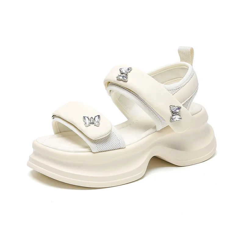WOOS BOBO Versatile Casual Beach Shoes Strap Sandals 6cm Women's-4
