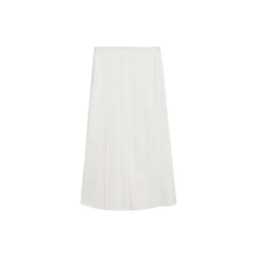 Massimo Dutti Denim Long Skirts Women's White