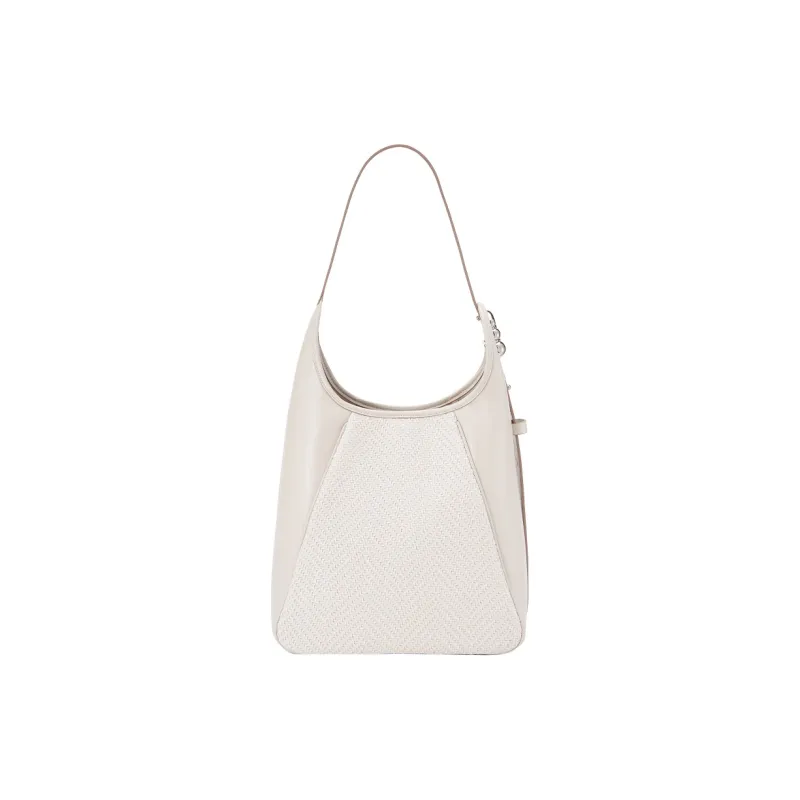 AMAZING SONG Cow Leather Shoulder Bag Women's Elegant Black/Happy Fruit White-3