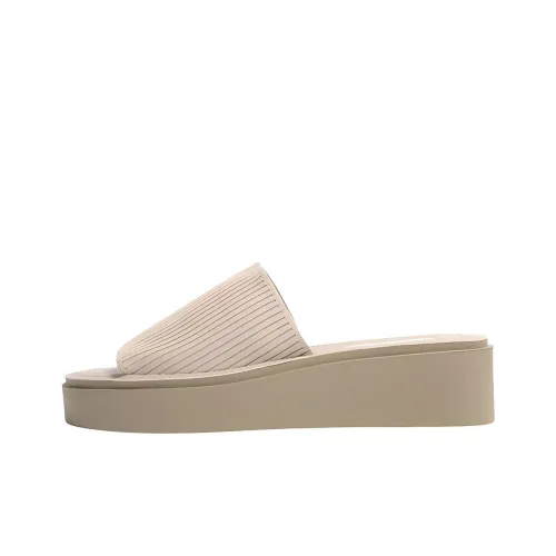 STEVE MADDEN Quiet Slip-Resistant Slide Slippers Women's Beige