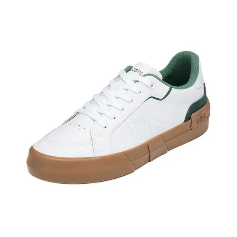 LACOSTE L004 Low Top Skateboard Shoes Women's White-1
