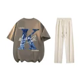 Set (Taupe T-Shirts+Off-White Pants)