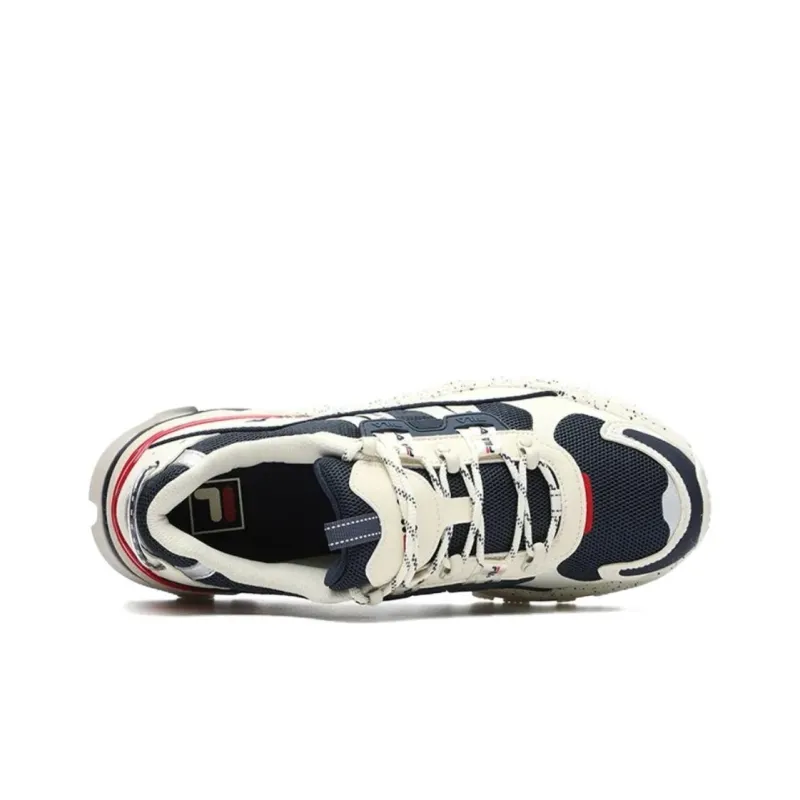 FILA TREK Slip Resistant, Abrasion Resistant, Lightweight Low Top Chunky Sneakers Women's White Blue-4