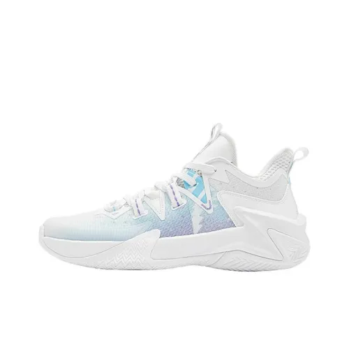 QIAODAN Cushioned Slip Resistant jacket Top Basketball Shoes Men's White Purple