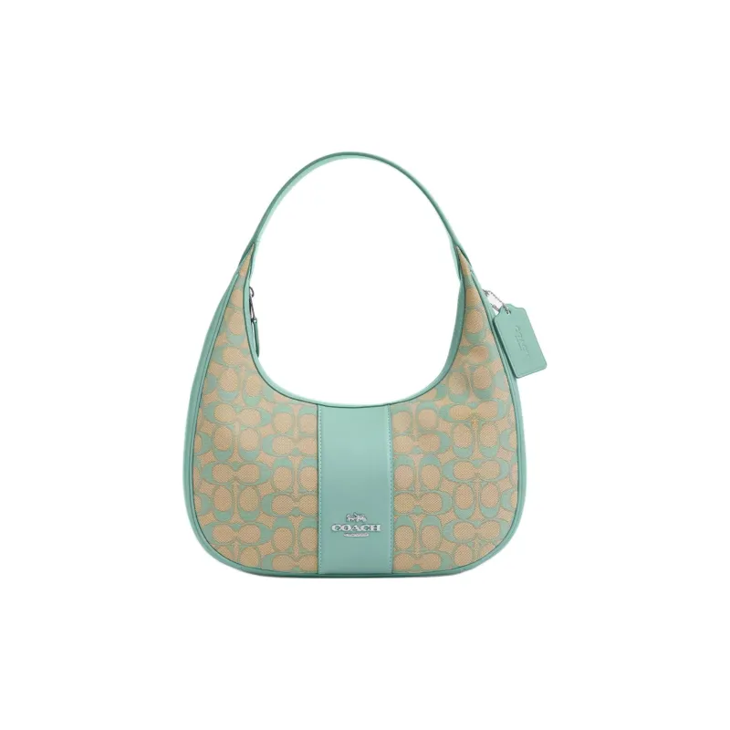 COACH Smooth Leather Handbag, Shoulder Bag Tubas Women's Silver & Faded Blue-0