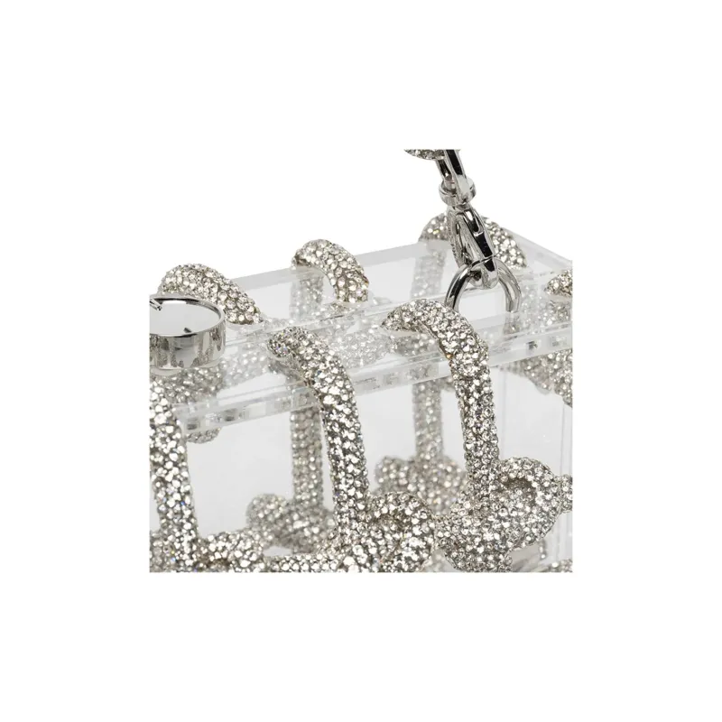 CULT GAIA Crystal Embellishment Handbag Shoulder Bag Women's Silver-2