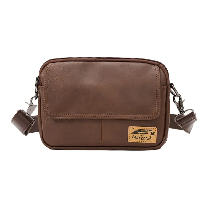 HAWA Artificial Leather Shoulder Bag Crossbody Bag Men's Black/Coffee/Earth Yellow-2