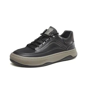 KANGNAI Skateboard Shoes Men Low Top Black/Earth Yellow