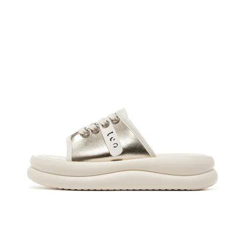 JOSINY Slide Slippers Women's Light Gold/Silver