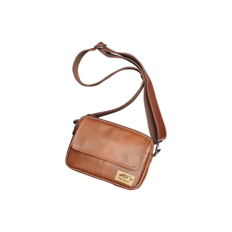 HAWA Artificial Leather Shoulder Bag Crossbody Bag Men's Black/Coffee/Earth Yellow-11