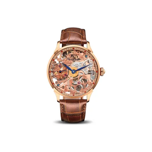Diamond Manual Mechanical Movement Men
s Watches Cut Out Dial