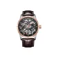 Two-Tone Gold Case Brown Leather Strap