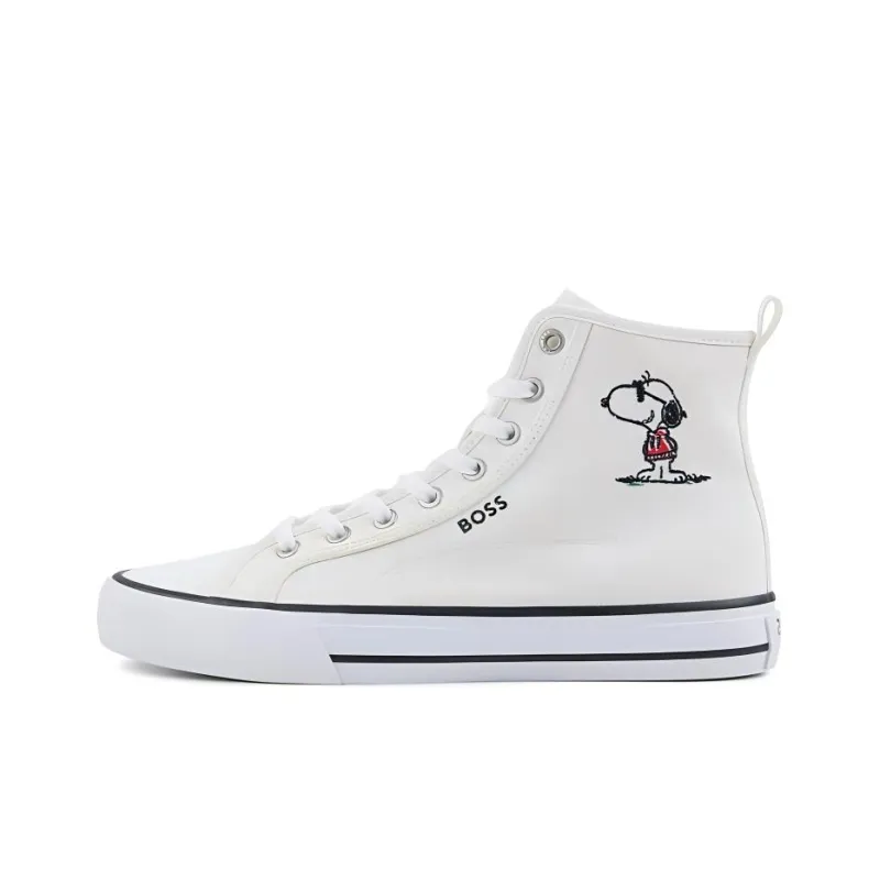 HUGO BOSS High-Top Stylish Skateboarding Shoes Men's White-0