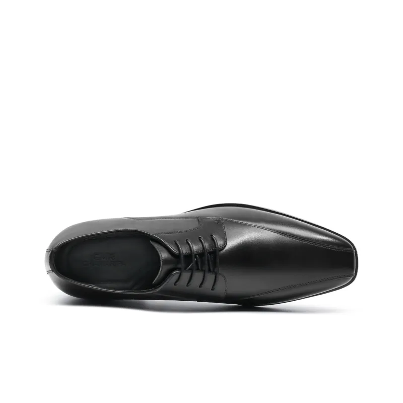 He Jinchang Dress Shoes Men Low Top Brown-4