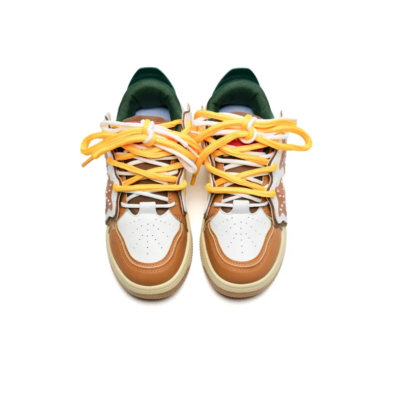 OAOQ Wear resistant And Lightweight Low Top Casual Shoes Women's French Fries And Hamburger-4