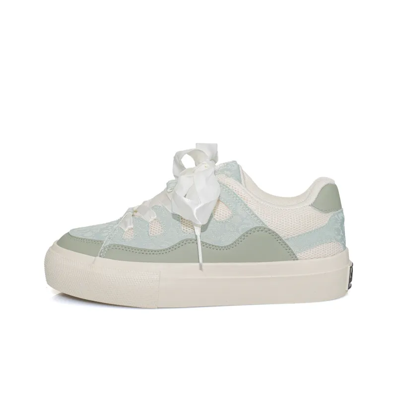 B10CROWN Slip Resistant Lightweight Breathable Low Top Skateboard Shoes Women's Mint Green-0