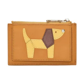 Hush Puppies Cow Leather Coin Purses Card Holders Women's Light Green/Orange