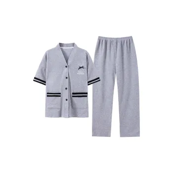 Close-fitting Areas Pajama Set Women's 81041 Gray