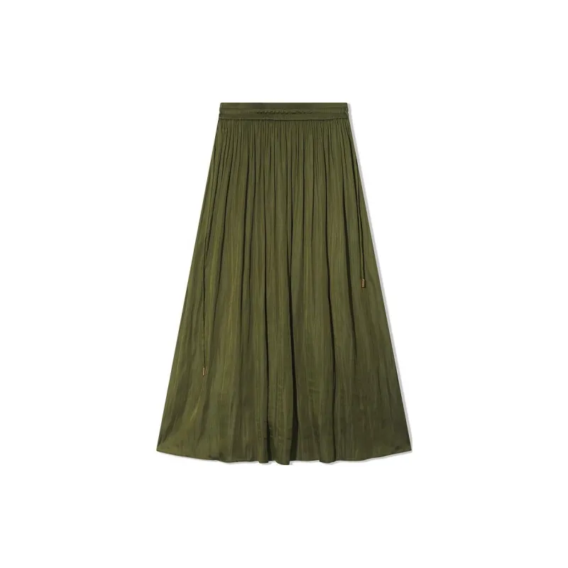 COVERINS Casual Long Skirt Women's Moss Green-1