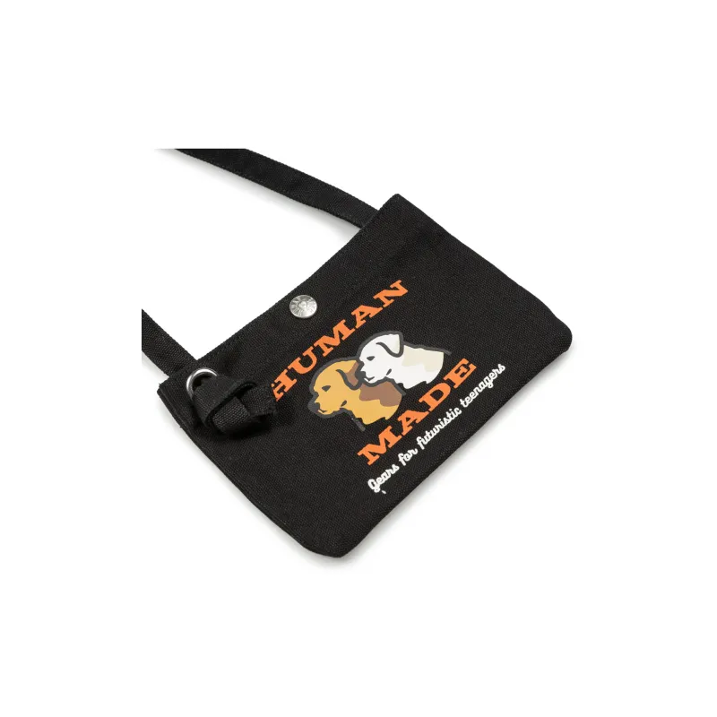 HUMAN MADE Cotton Shoulder Bag Unisex Black-3