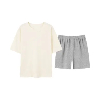 Close fitting Areas SS24 Pajama Set Women's Beige Yellow