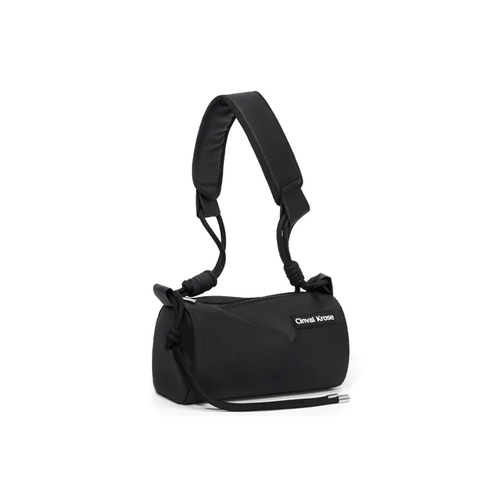 Simvay Clos Fabric Commute Bag Shoulder Bag Small Size Unisex Khaki/Black-7
