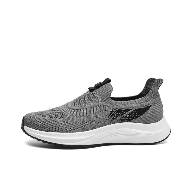 HLA Men's Slip-on Breathable Flyknit Platform Lightweight Casual Shoes For Elderly Men-7