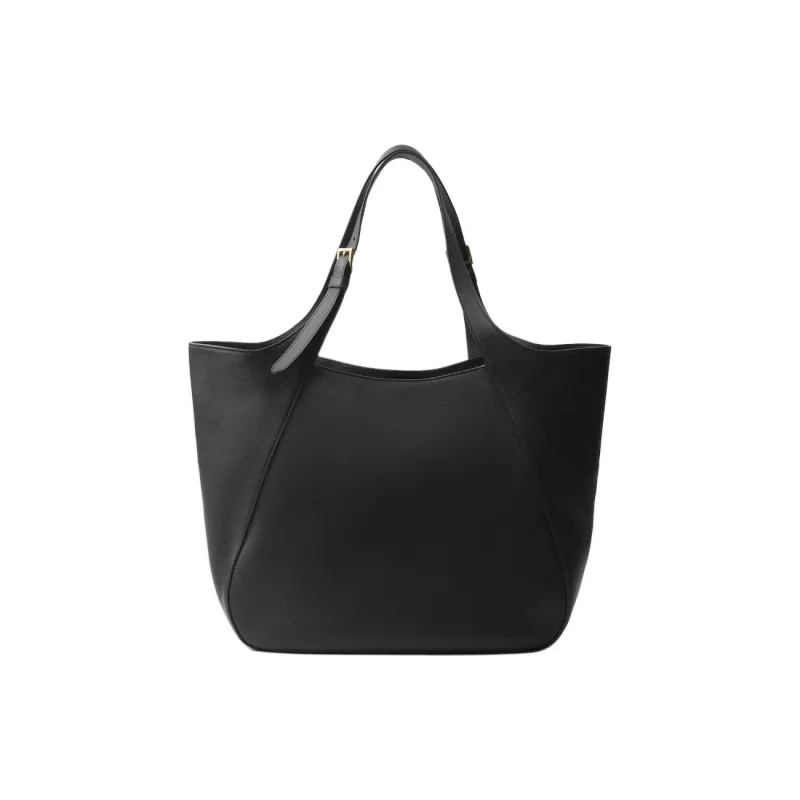 PRADA Leather Tote Bag Shopping Bag Shoulder Bag Handbag Large Size Women's Black-2