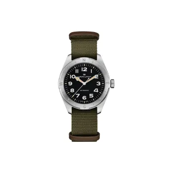 HAMILTON Khaki Field Series Automatic Mechanical Movement Unisex Watch 37mm Black Dial Stainless Steel Case Nylon Strap